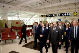 Image du Maroc Professionnelle de  Sa Majesté le Roi Mohammed VI inaugure le nouveau Terminal 1 de l'aéroport Mohammed V de Casablanca et lance la mise en service de plusieurs infrastructures aéroportuaires de portée nationale à Casablanca, Mardi Janvier 2019 (Photo/ SPPR) via Jalilbounhar.com 